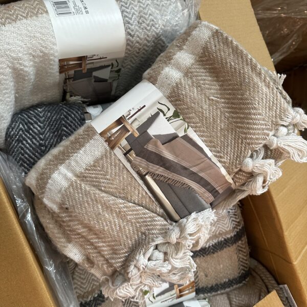 Medvilnės pluošto pledai (3 mix spalvos)