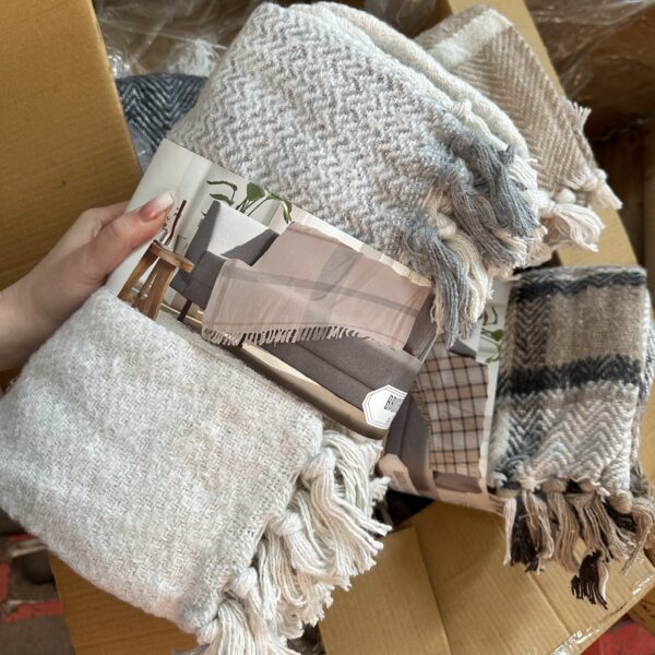 Medvilnės pluošto pledai (3 mix spalvos)